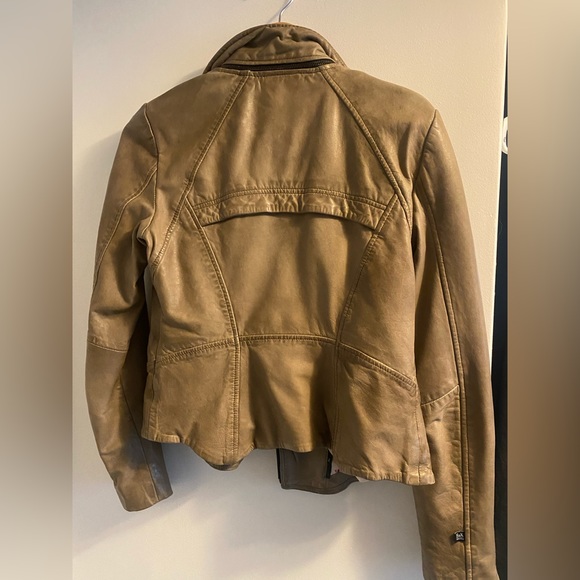 Soia & Kyo Tan Leather Moto Jacket - Picture 5 of 7